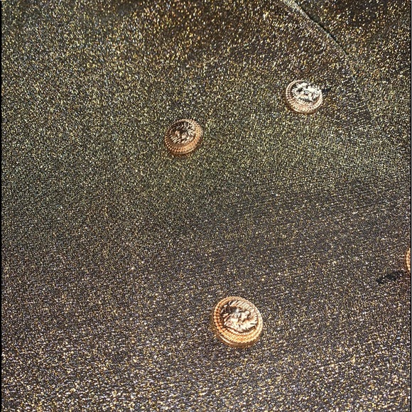 BLAZER MINI DRESS IN GOLD/GREEN - Picture 6 of 7